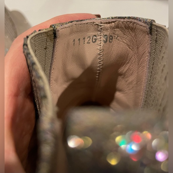 OPENING CEREMONY Brenda Silver Multicolored Glitter Heeled Ankle Boot Womens 8.5 - Picture 8 of 11